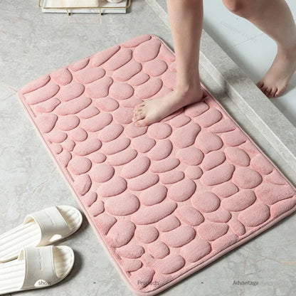 Luxury Non-Slip Bath Mat with 3D Pebble Texture