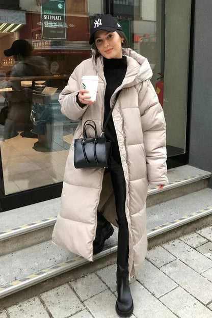Warm Padded Windproof Puffer Winter Coat with Hood for Women
