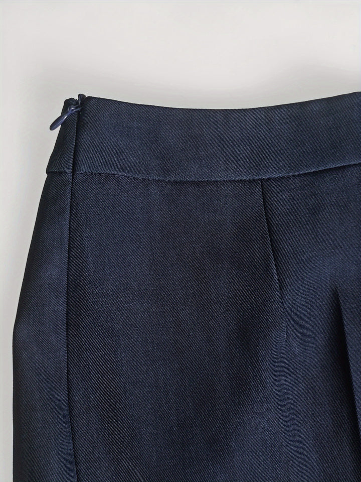 Ladies' Stylish Jumpsuit with Stand-Up Collar and Wide Legs