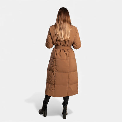 Ladies' Cozy Long Padded Winter Coat with Belt