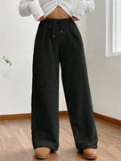 Warm Winter Women's Teddy Fleece Jogging Trousers with Drawstring