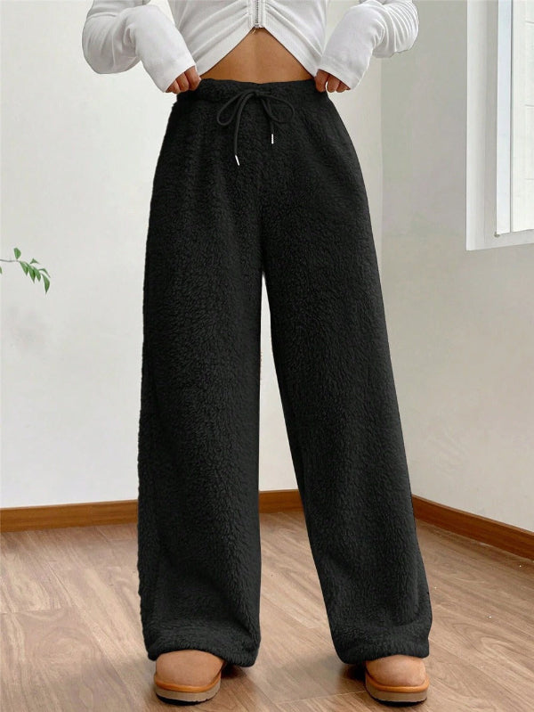 Warm Winter Women's Teddy Fleece Jogging Trousers with Drawstring