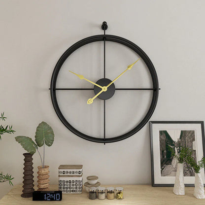 IronClock Black - Minimalist Large Metal Wall Clock - Stylish and Timeless