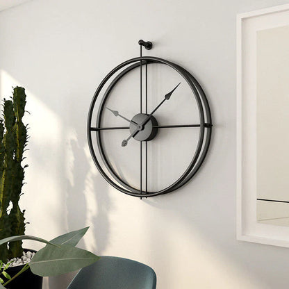 IronClock Black - Minimalist Large Metal Wall Clock - Stylish and Timeless