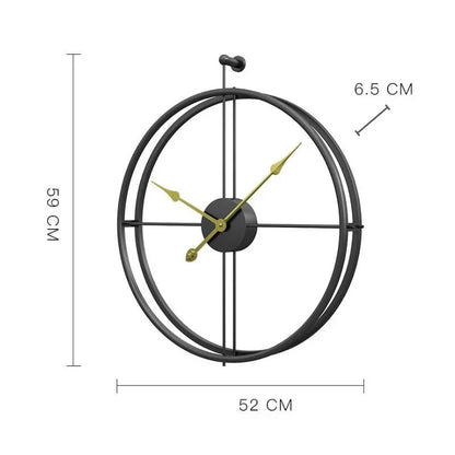 IronClock Black - Minimalist Large Metal Wall Clock - Stylish and Timeless