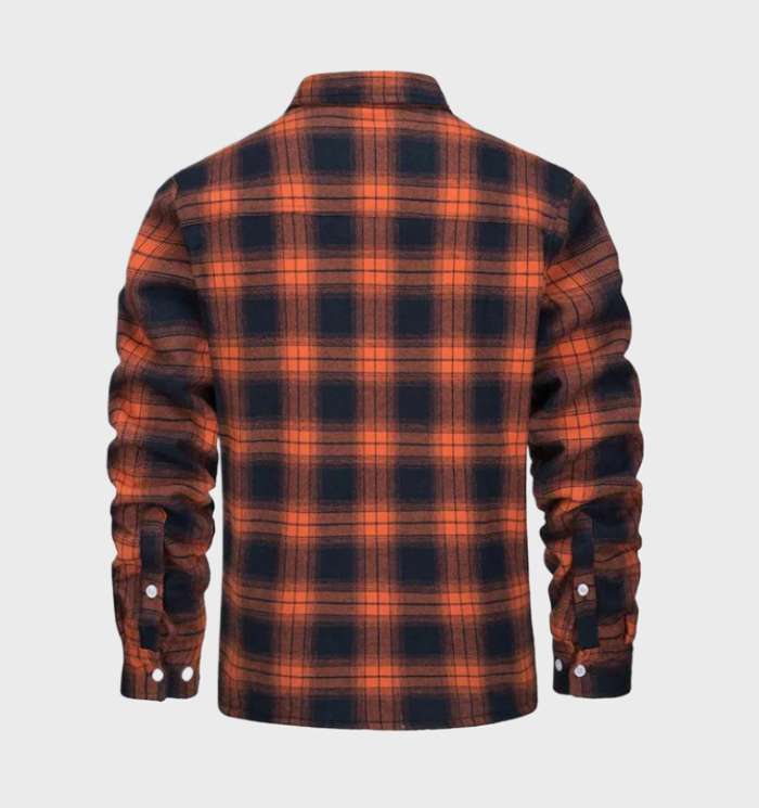 Jasper | Elegant men's flannel jacket in vintage style with fleece lining