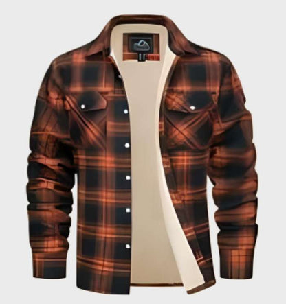 Jasper | Elegant men's flannel jacket in vintage style with fleece lining