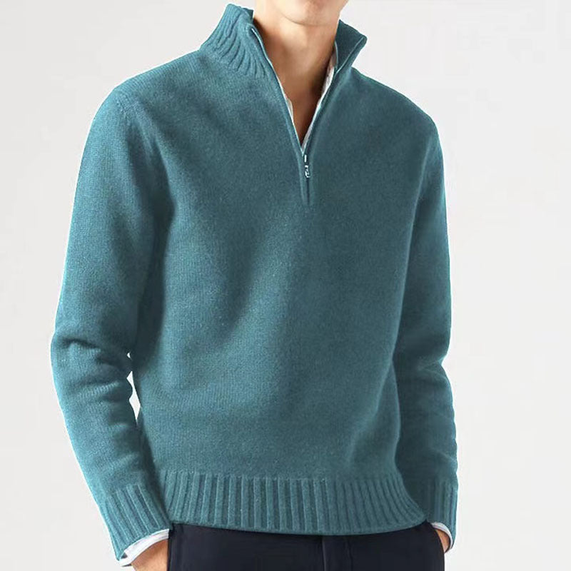 Jasper | Men's Knitted Jumper with Zip and Thick Collar