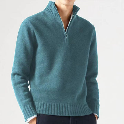 Jasper | Men's Knitted Jumper with Zip and Thick Collar