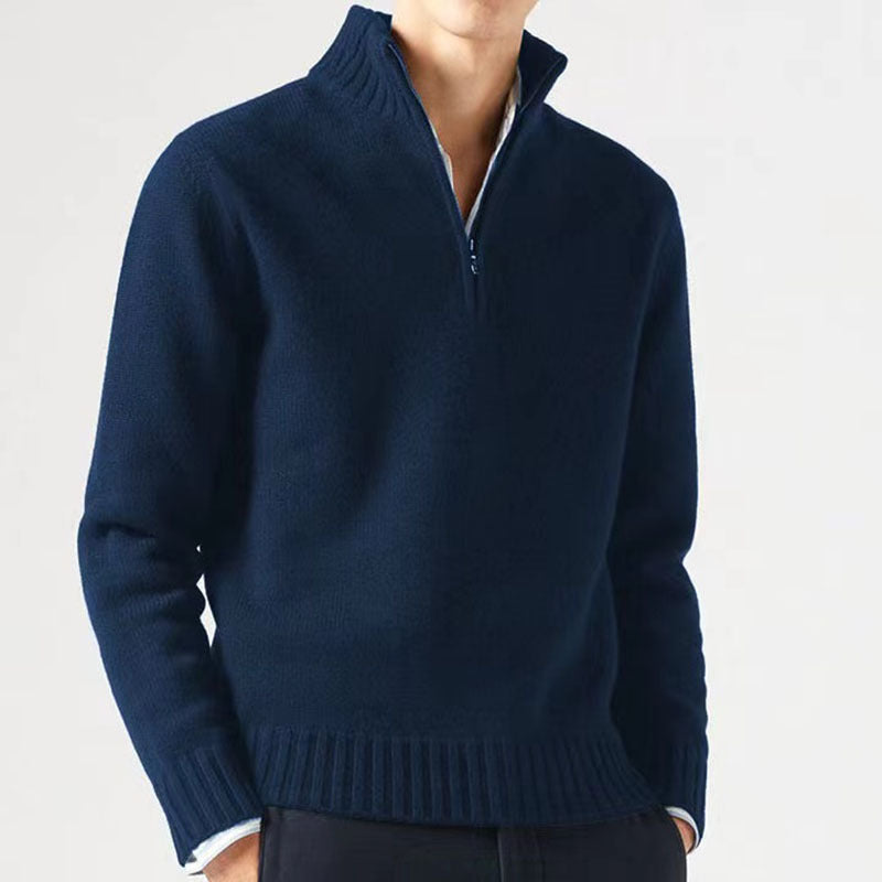 Jasper | Men's Knitted Jumper with Zip and Thick Collar
