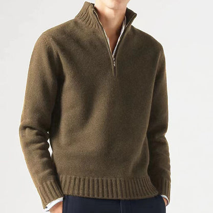 Jasper | Men's Knitted Jumper with Zip and Thick Collar