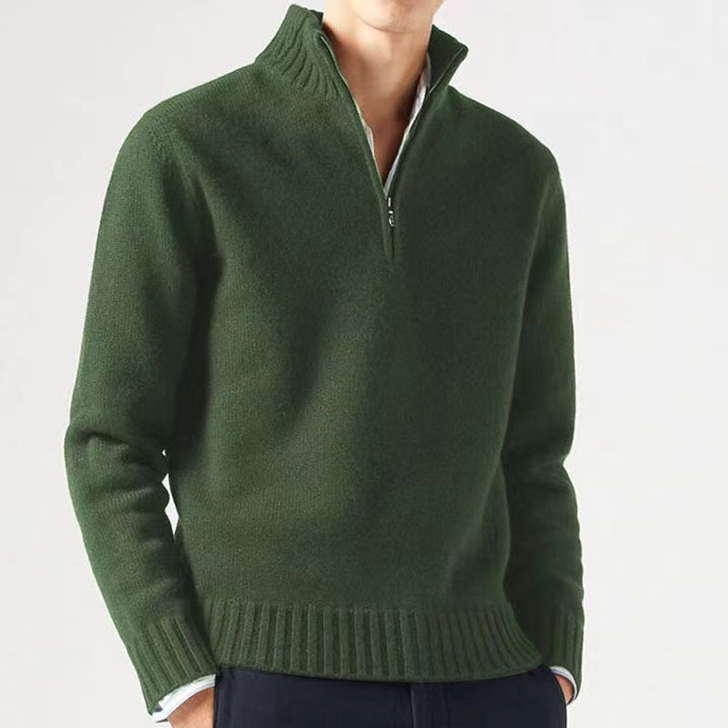 Jasper | Men's Knitted Jumper with Zip and Thick Collar