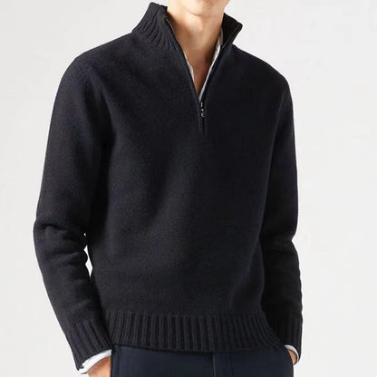 Jasper | Men's Knitted Jumper with Zip and Thick Collar