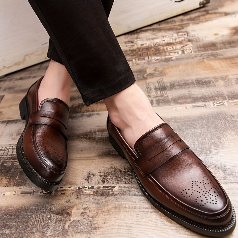 Jasper | Men's Penny Loafers with Brogue Details