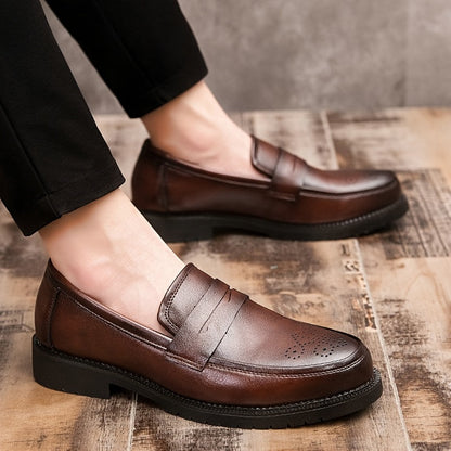 Jasper | Men's Penny Loafers with Brogue Details