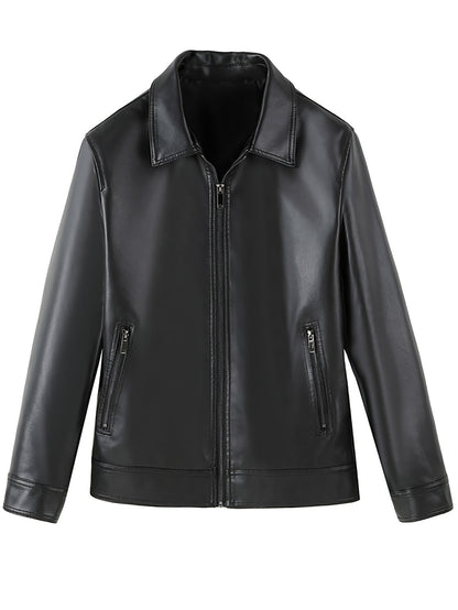 Jasper | Men's Imitation Leather Jacket with Zip and Pockets