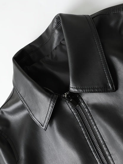 Jasper | Men's Imitation Leather Jacket with Zip and Pockets