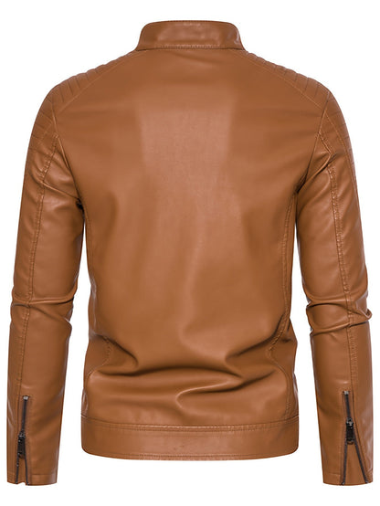 Jasper | Stylish PU Leather Men's Jacket with Stand-Up Collar