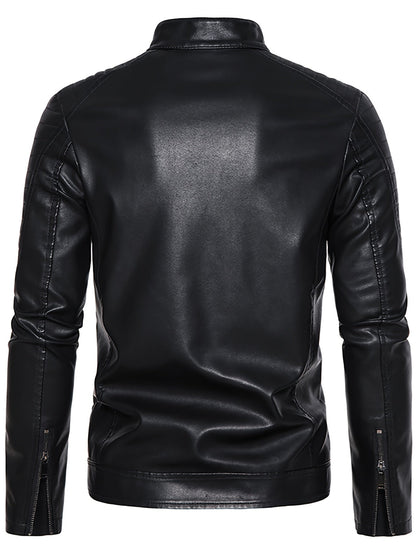 Jasper | Stylish PU Leather Men's Jacket with Stand-Up Collar