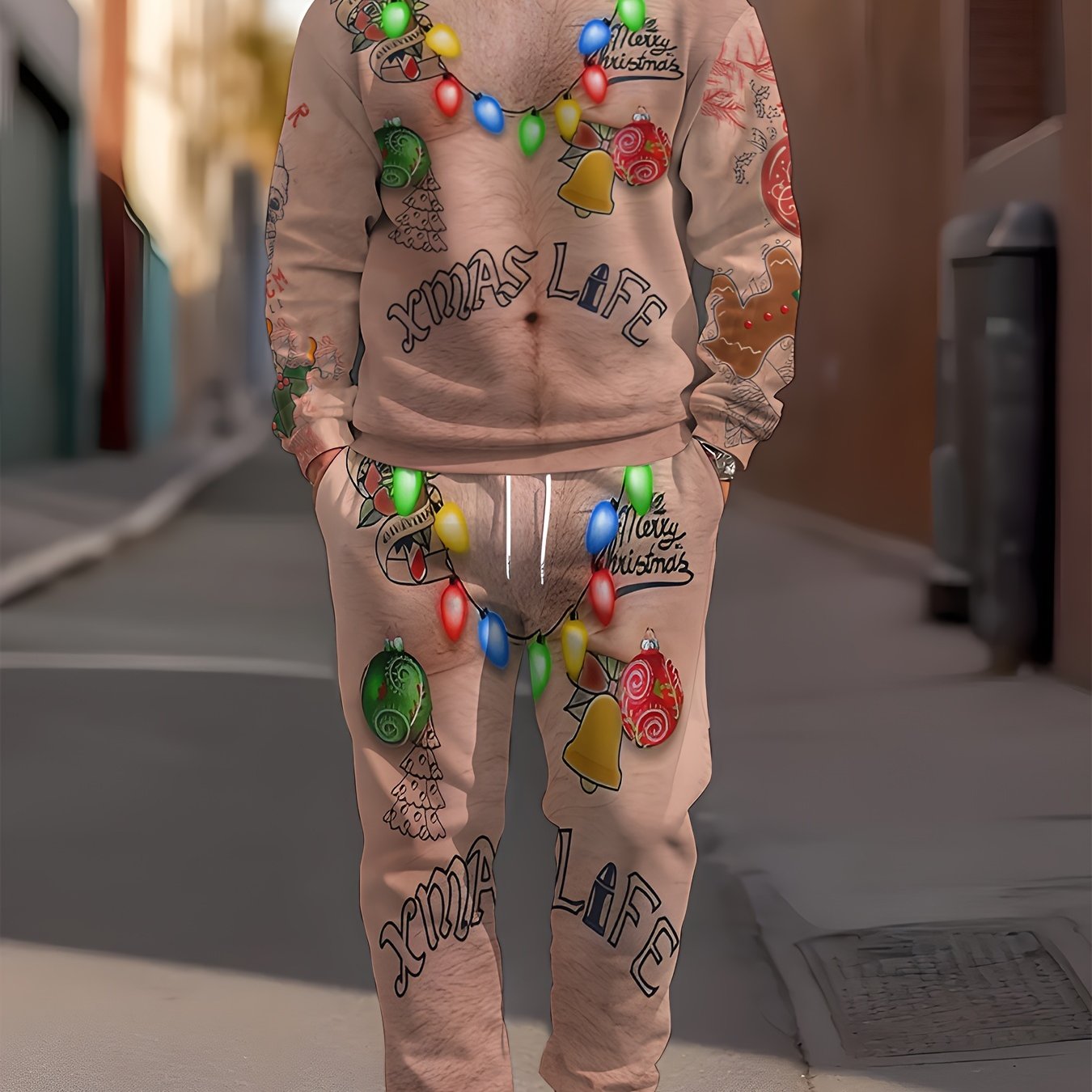Joris | Festive Reindeer Print Christmas Tracksuit Set