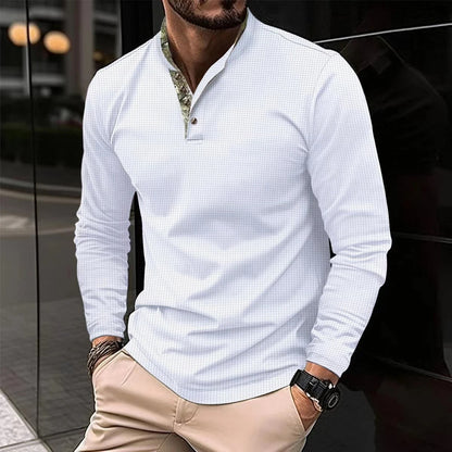 Joris | Stylish Long Sleeve Polo with Coloured Collar