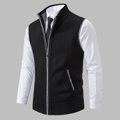 Classic Knitted Zip-Up Gilet for Men