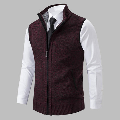 Classic Knitted Zip-Up Gilet for Men