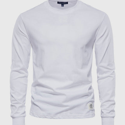 Men's Cotton Long Sleeve Shirt with Round Neck