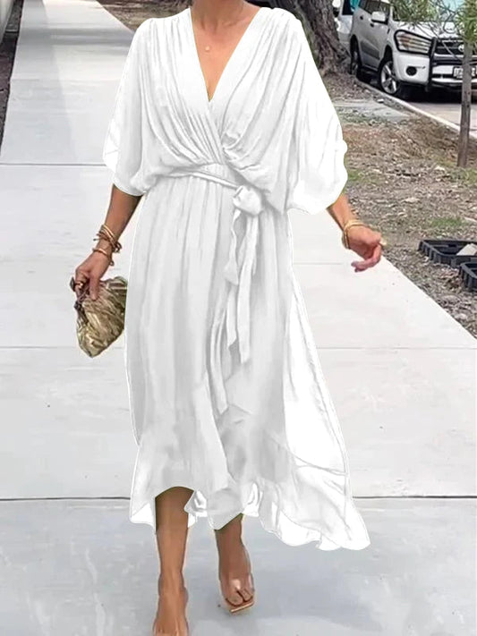 Vestido elegante con escote en V - Thyra