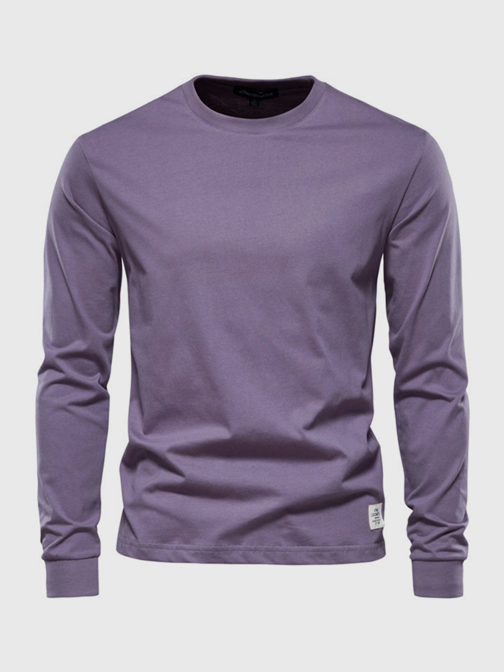 Men's Cotton Long Sleeve Shirt with Round Neck