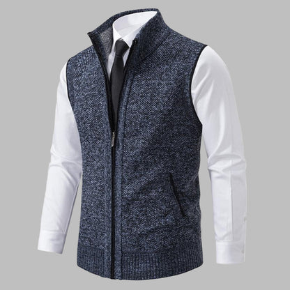 Classic Knitted Zip-Up Gilet for Men