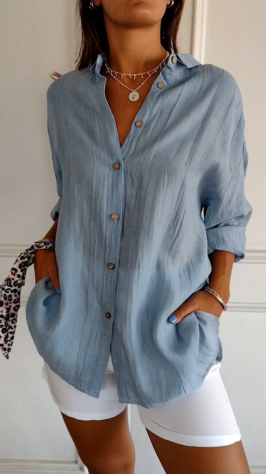 Camisa informal abotonada para mujer - Carina