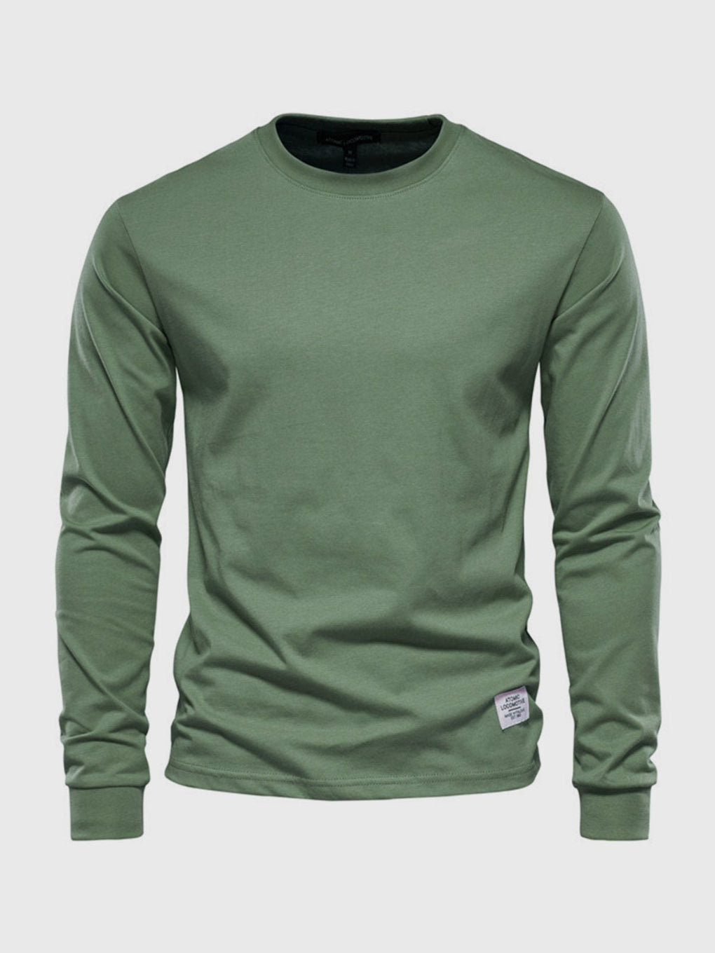 Men's Cotton Long Sleeve Shirt with Round Neck