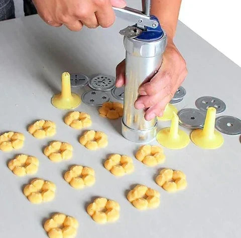 Prensa para bolachas para pasteleiros amadores e entusiastas, com vários formatos e opções de decoração