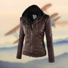 Elegante, taillierte Biker-Lederjacke für Damen