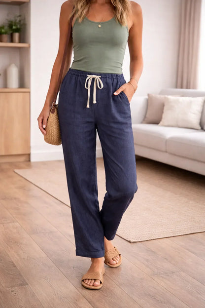 Pantalon à jambes larges taille haute