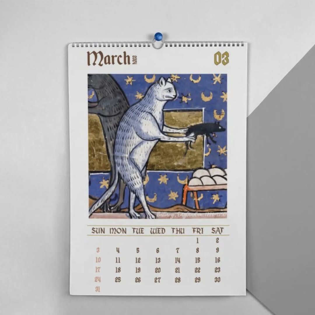 Katzenkalender | 2024, ausgefallen und mittelalterlich