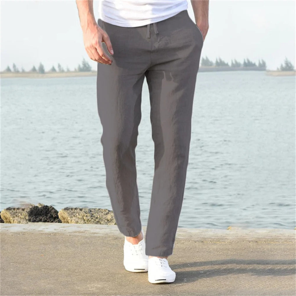 Men's linen trousers, casual style for warm days