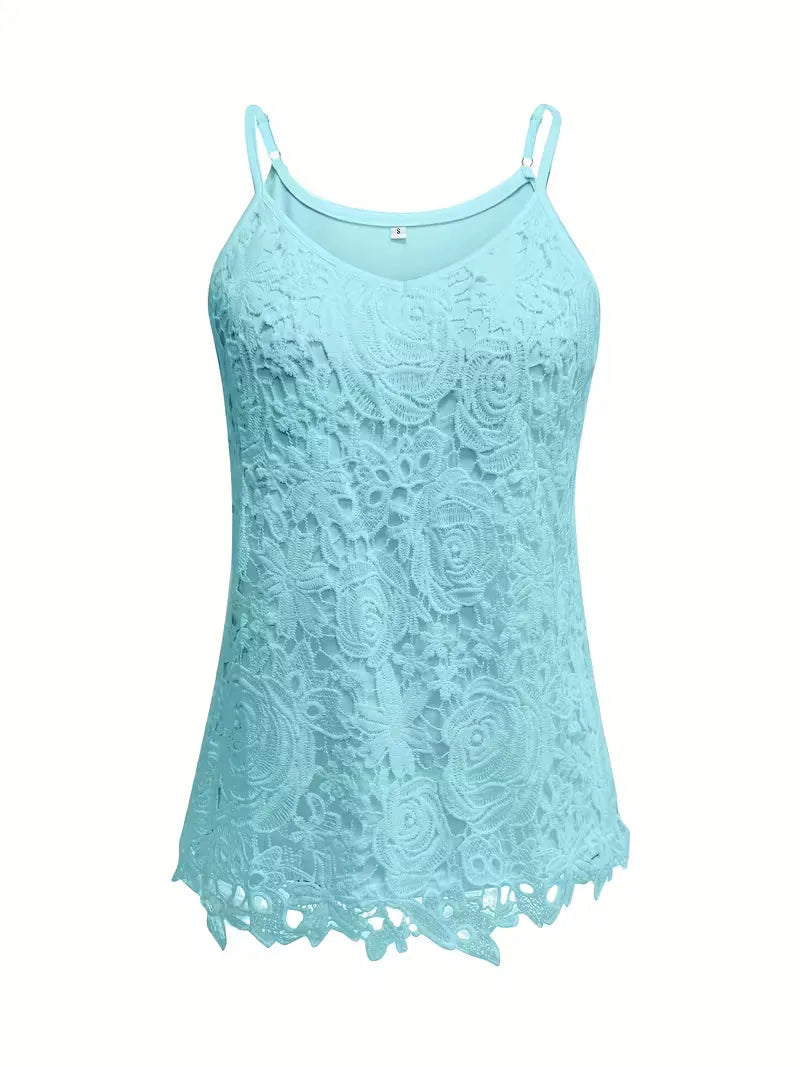 lace tank top with V-neck