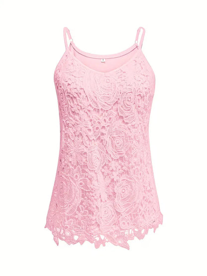 lace tank top with V-neck