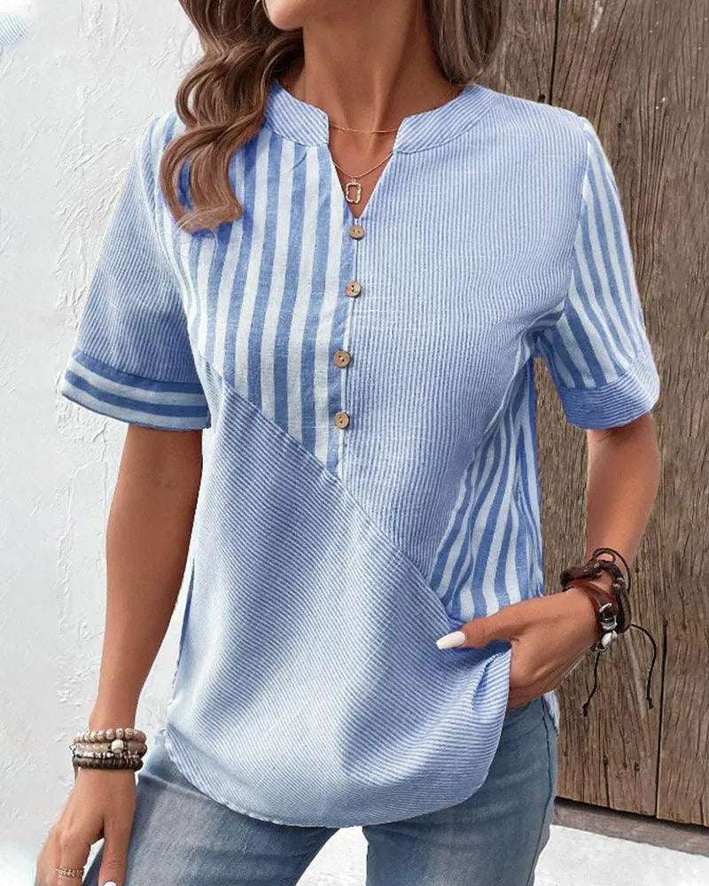 Stripete bluse for dame med komfortabel passform for en avslappet og stilig stil