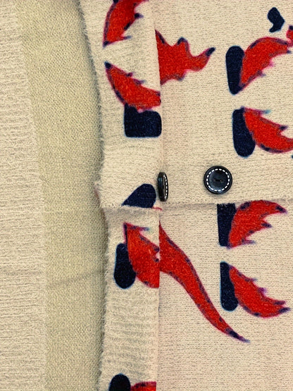 Lara | Cosy Santa Print Cardigan with Long Sleeves and V-Neck