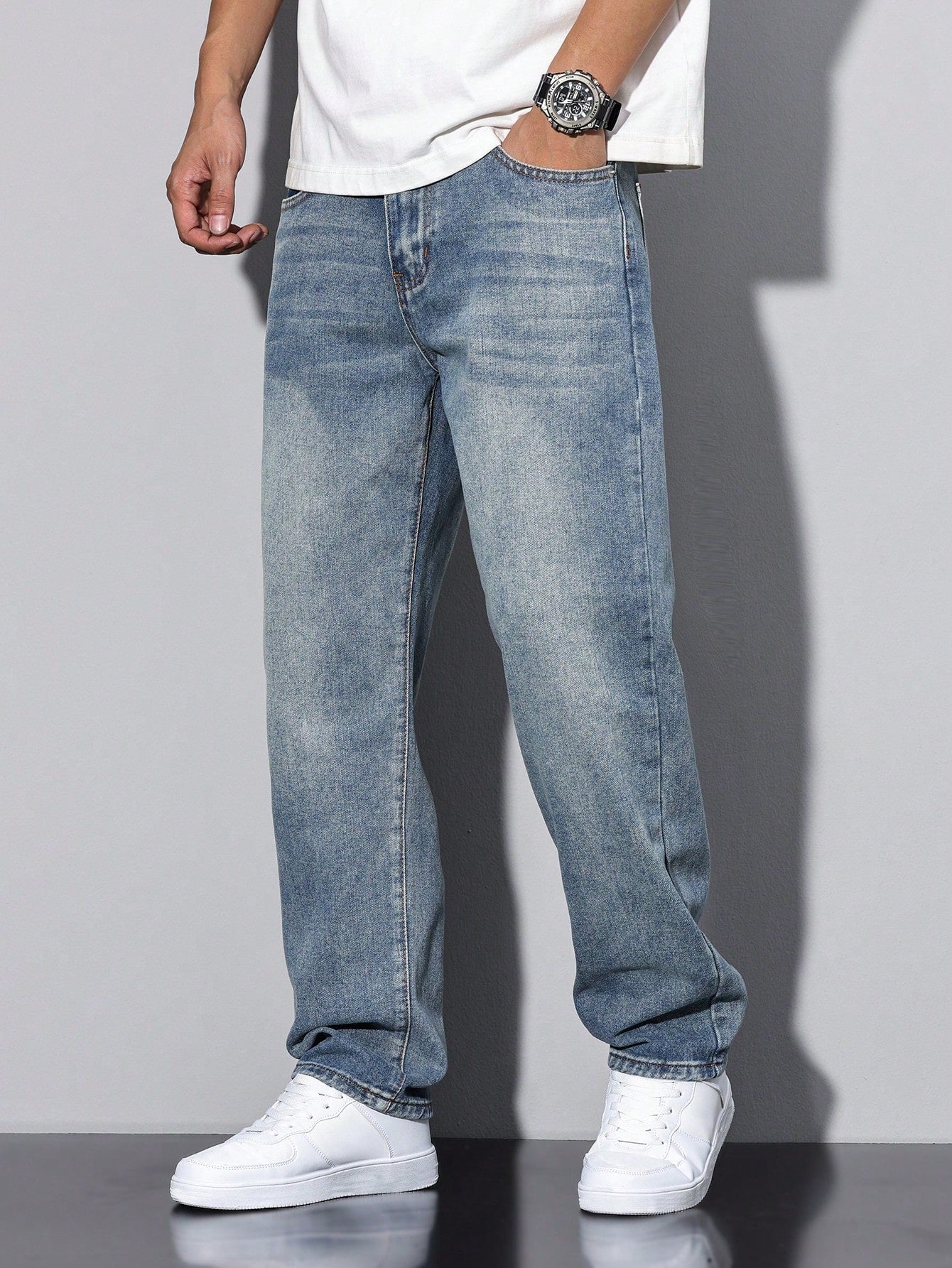Lars | Casual washed men's jeans with straight legs
