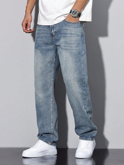 Lars | Casual washed men's jeans with straight legs