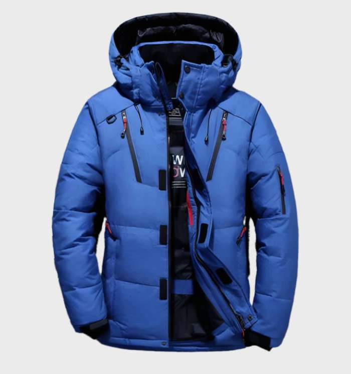 Lars | Thick and Warm Duck Down Jacket with Hood and Pockets