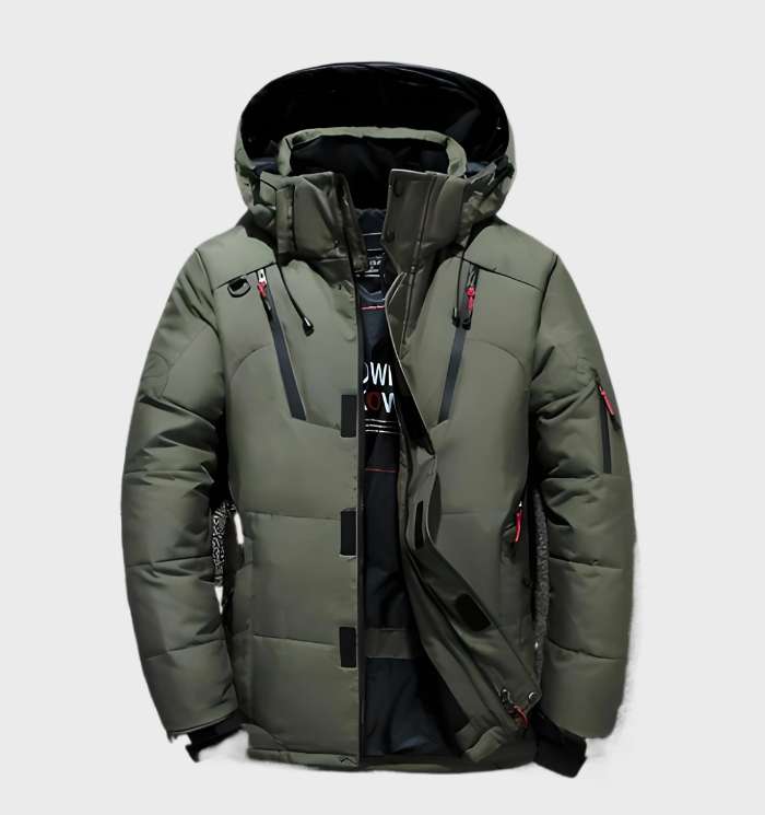 Lars | Thick and Warm Duck Down Jacket with Hood and Pockets