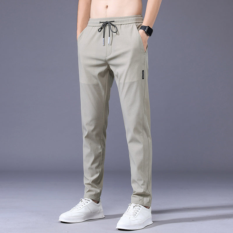 Lars | Slim-fit elasticated men's joggers in solid colour