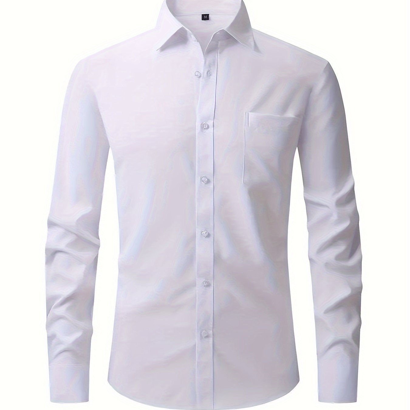 Lars | Plain shirt with notch collar and long sleeves