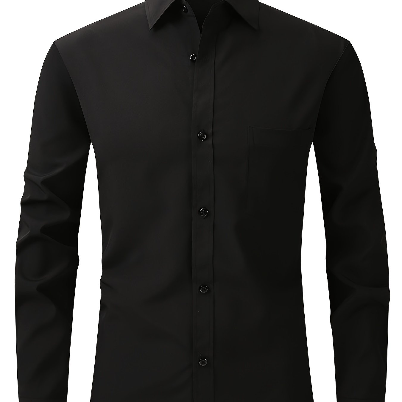 Lars | Plain shirt with notch collar and long sleeves