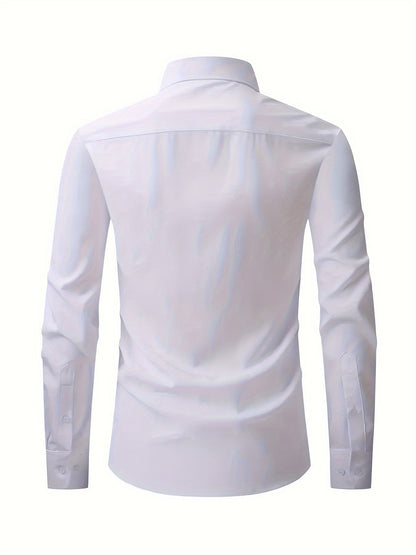 Lars | Plain shirt with notch collar and long sleeves
